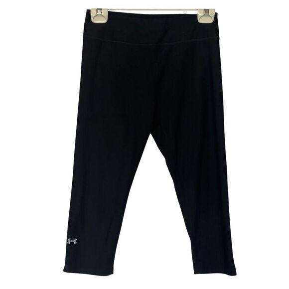 Under Armour Heat Gear Compression Capri Leggings Black Medium - Picture 1 of 4
